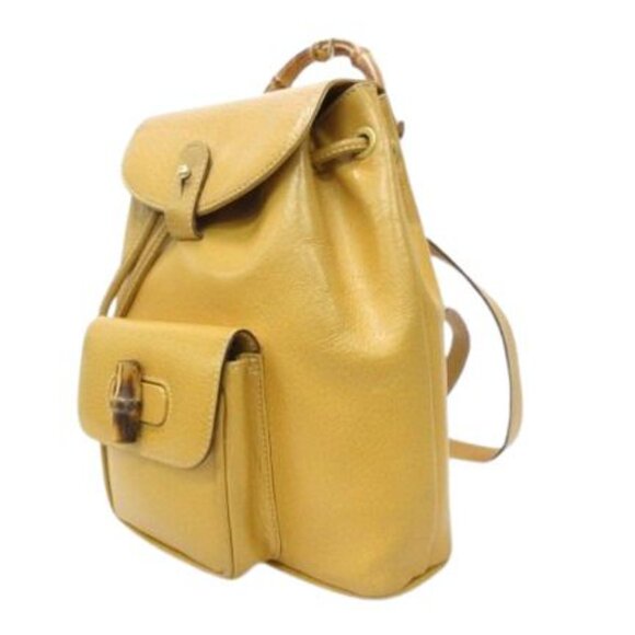 Gucci Backpack Bamboo 003-2034-0030 Light Brown Leather Old main image 6